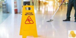 Premises liability and dangerous liability hazard sign not to slip