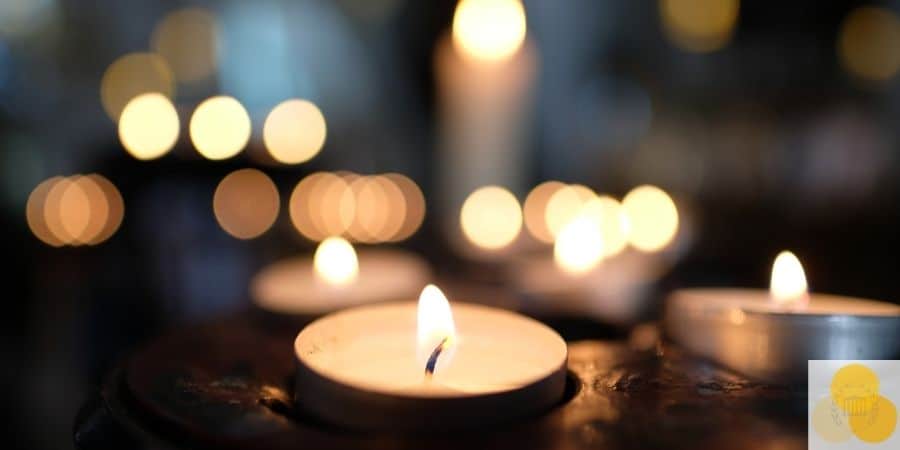 Wrongful death candles at funeral