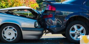 Vehicle injury up-close car crash